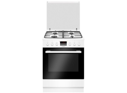 Плита Hansa комбінована, 60х60см, 65л, чавун, газ контр., дисплей, конвекція, білий
