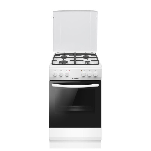 Плита Hansa комбінована, 62л, 50x60см, конвекція, чавун, білий