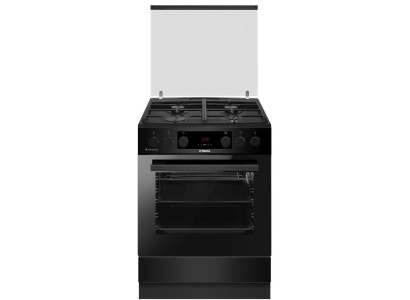 Плита Hansa комбінована, 65л, 60x60см, дисплей, конвекція, чавун, чорний