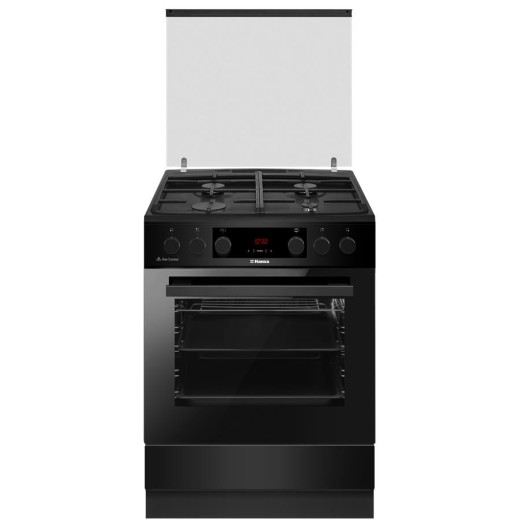 Плита Hansa комбінована, 65л, 60x60см, дисплей, конвекція, чавун, чорний