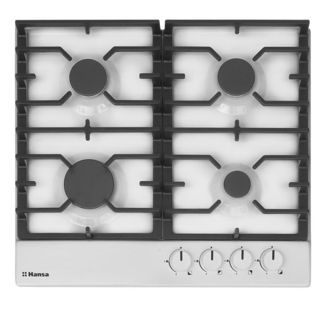 Варильна поверхня Hansa газова, 59см, чавун, біла