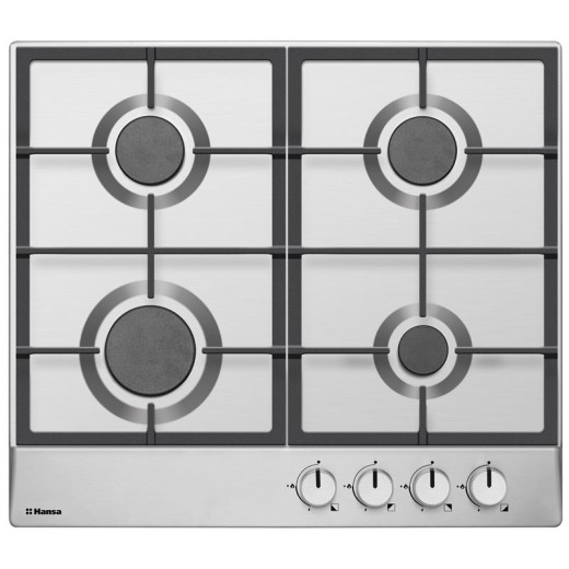 Варильна поверхня Hansa газова, 60см, чавун, нержавіюча сталь