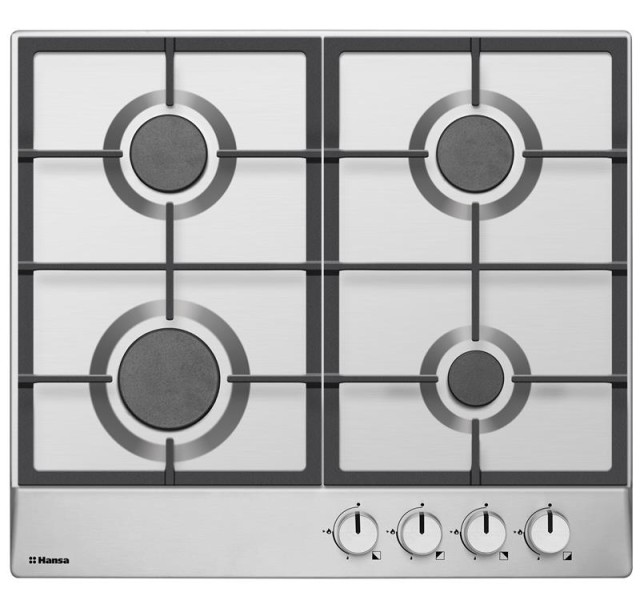 Варильна поверхня Hansa газова, 60см, чавун, нержавіюча сталь
