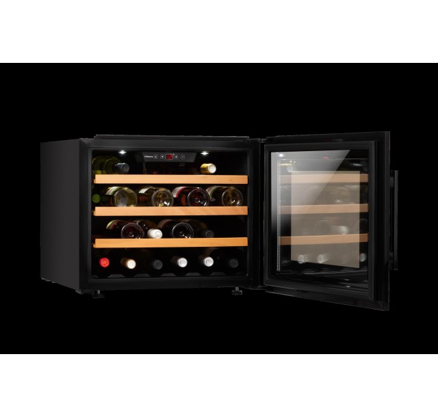 Холодильник Hansa вбудований для вина, 45.5x59х60.8, холод.відд.-63л, зон - 1, бут-28, ST, диспл внутр., чорний