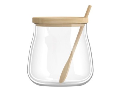 Банка для зберігання Ardesto Midori Sugar 500мл, скло, бамбук, прозорий