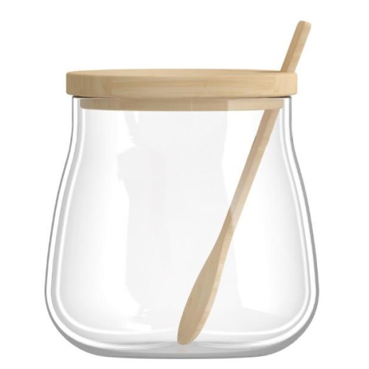 Банка для зберігання Ardesto Midori Sugar 500мл, скло, бамбук, прозорий