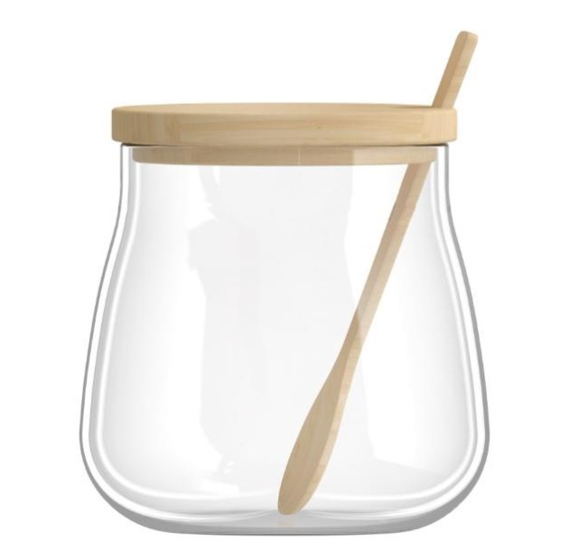 Банка для зберігання Ardesto Midori Sugar 500мл, скло, бамбук, прозорий