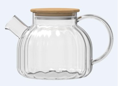 Заварник Ardesto Iceberg 1000мл, боросилікатне скло, бамбук, прозорий