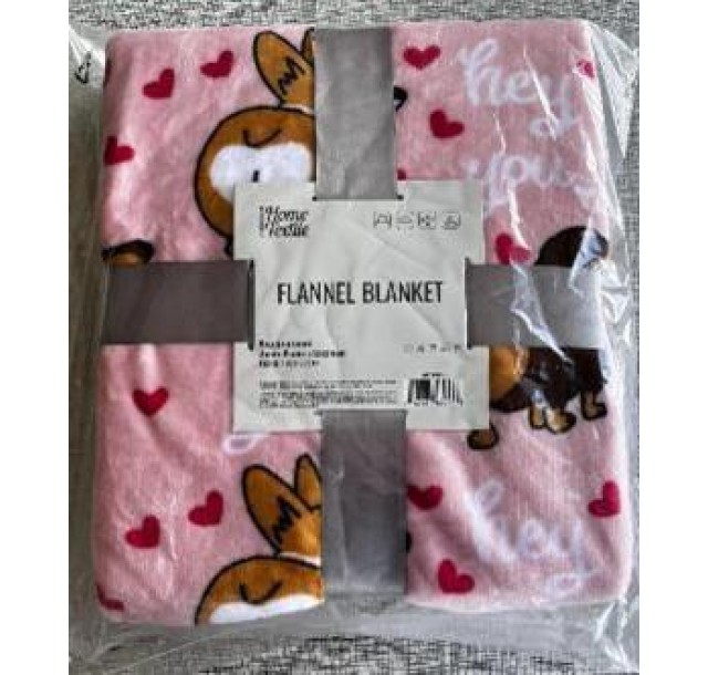 Плед Ardesto Flannel 160х200см, 100% поліестер, песики з сердечками