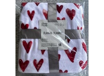 Плед Ardesto Flannel 160х200см, 100% поліестер, сердечка