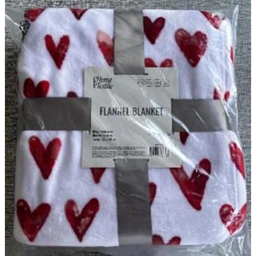 Плед Ardesto Flannel 160х200см, 100% поліестер, сердечка
