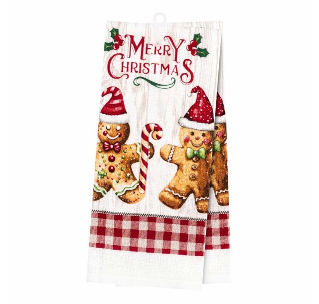 Набір рушничків для кухні Ardesto Christmas Gingerbread 38х63см, 2шт, 100% бавовна, червоний