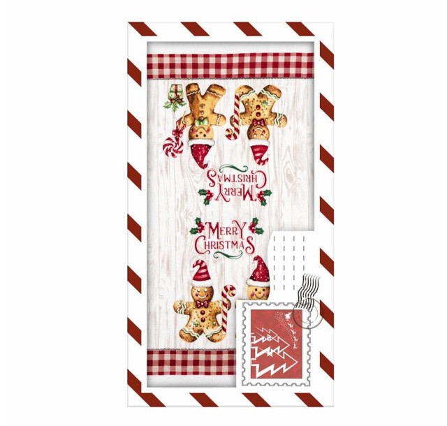 Подарунковий набір рушничків в коробці Ardesto Christmas Gingerbread 38х63см, 2шт, 100% бавовна, червоний