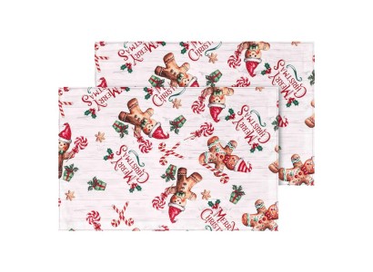 Набір серветок серв. Ardesto Christmas Gingerbread 30х45см, 2шт, 100% поліестер, червоний