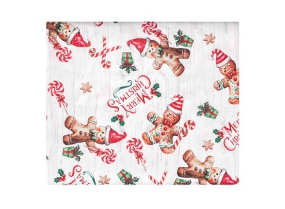 Скатертина Ardesto Christmas Gingerbread 120х140см, 100% поліестер, червоний