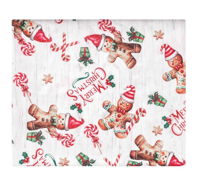 Скатертина Ardesto Christmas Gingerbread 140х180см, 100% поліестер, червоний