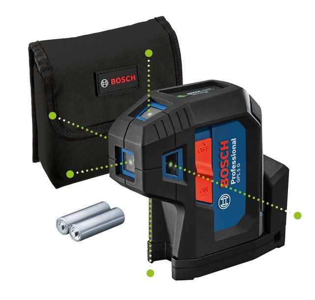 Нівелір лазерний Bosch Professional GPL 5G, до 30м, ±0.35мм/м, 2AAx1.5В, чохол, 0.35кг
