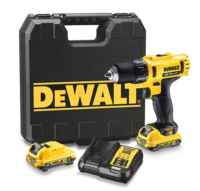 Дриль-шурупокрут DeWalt XR Li-Ion 12В акб 2х2А·год 24Нм 400-1500об/хв патрон 10мм ЗП кейс 1.1кг