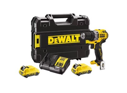 Дриль-шурупокрут DeWalt безщітковий XR Li-Ion 12В акб 2х2А·год 57.5Нм 425-1500об/хв патрон 10мм ЗП кейс 1.1кг