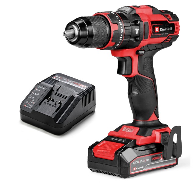 Шурупокрут-дриль ударний акумуляторний Einhell TE-CD 18/44 Li-i 1x2.5Ah PXC 18В акб 1х2.5А·год 44Нм 1.59кг
