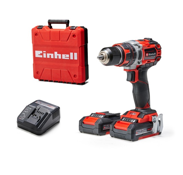 Шурупокрут-дриль ударний акумуляторний Einhell TP-CD 18/50 Li-i BL 2x2Ah PXC 18В акумулятор 2х2А·год безщітковий 50Нм кейс 2.02кг