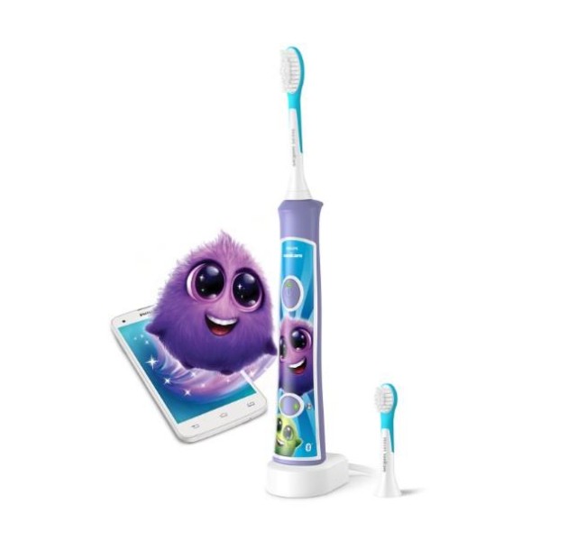 Щітка зубна електр. Philips, Sonicare For Kids, 62т. колив/хв, насадок-2, фіолетовий
